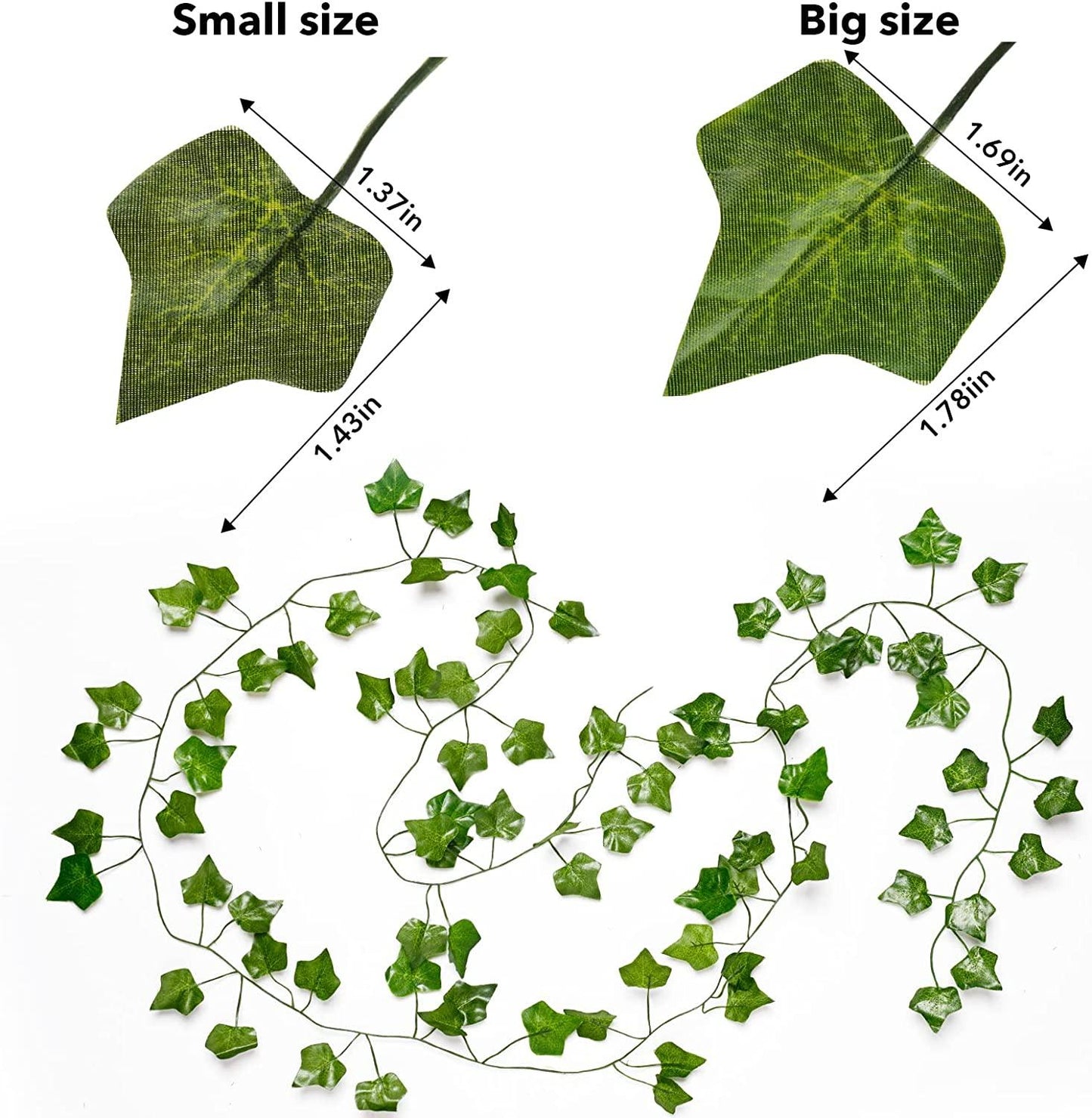 9.8ft x 9.8ft String Lights with 12pcs Artificial Ivy Vines Battery Operated Curtain Lights for Wedding - Lasercutwraps Shop