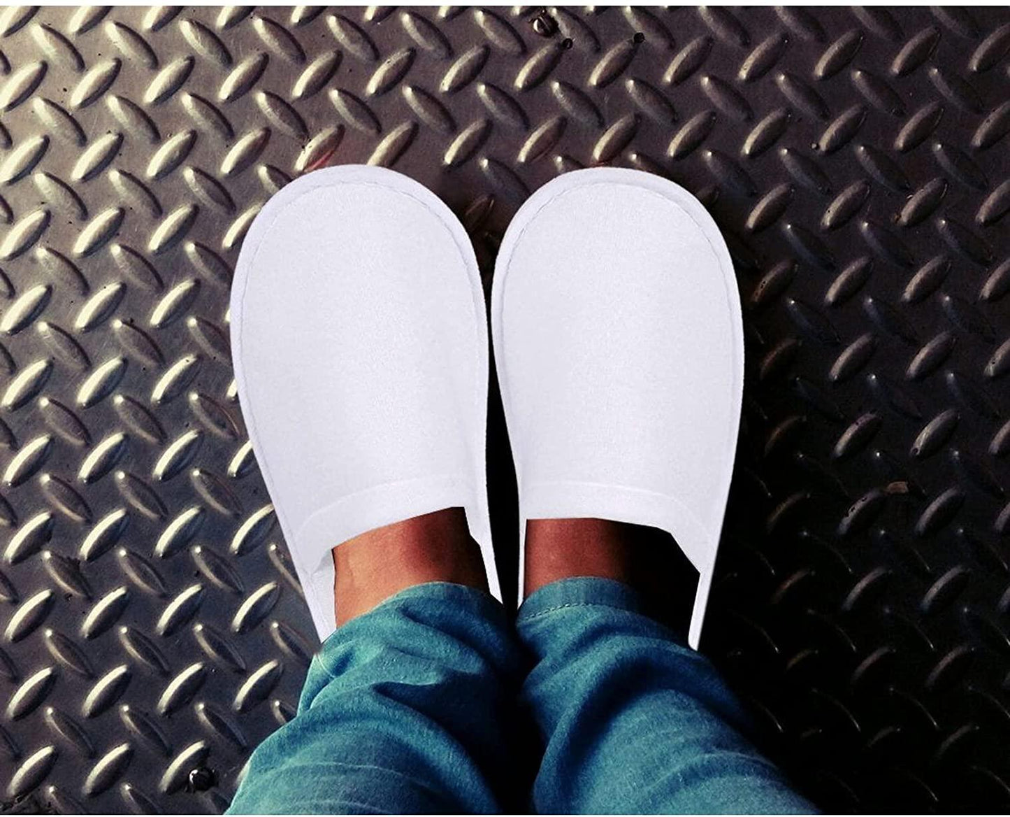 Non-Slip Disposable Slippers, Closed Toe for Hotel Guest and Spa (24 Pairs) - Lasercutwraps Shop