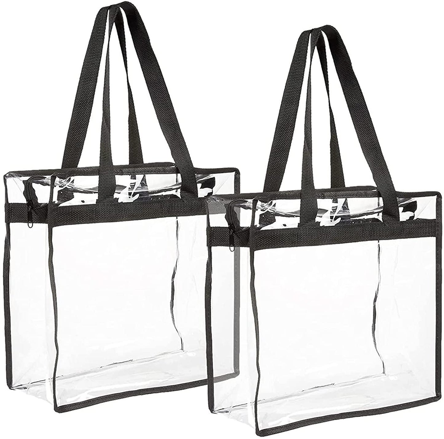 Stadium Approved Clear Plastic Tote Bags with Handles (12x12x6 In, 2 Pack) - Lasercutwraps Shop