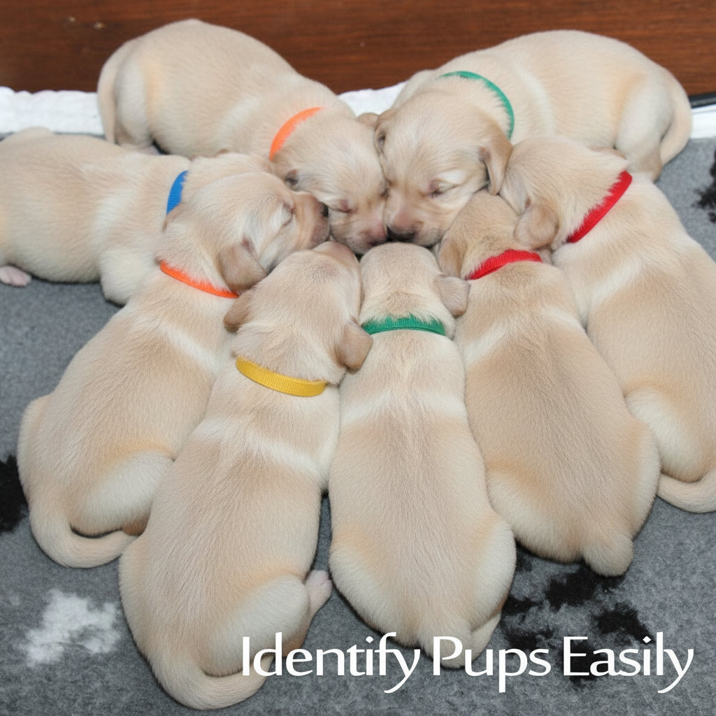 15 Colors Puppy ID Collars Whelping Dog Band Newborn Soft Fabric Adjustable Identification Collar - Lasercutwraps Shop
