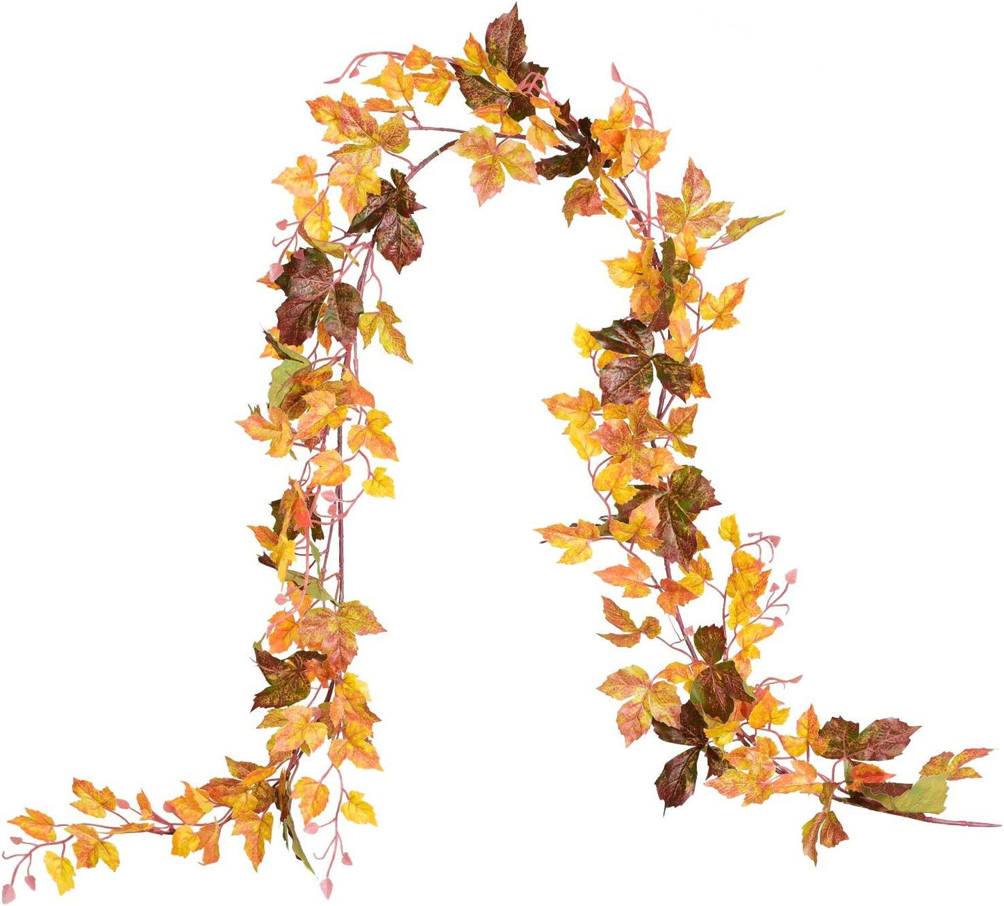 2 Pcs Fall Garland Maple Leaf, 6.5 Ft/Piece Hanging Vine Garland Artificial Autumn Foliage Garland Thanksgiving Decor - Lasercutwraps Shop