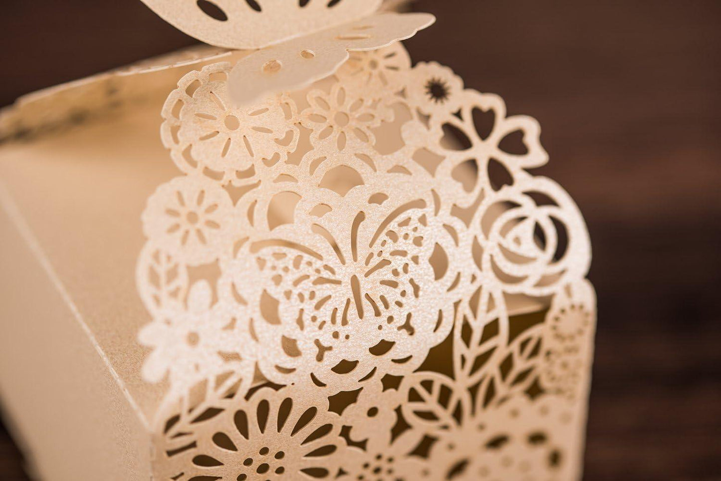 50pcs Laser Cut Favor Boxes, 2.6" x 2.6" x 1.6" Floral Favor Boxes, Party Favor Boxes Party Favor Gift Boxes - Lasercutwraps Shop