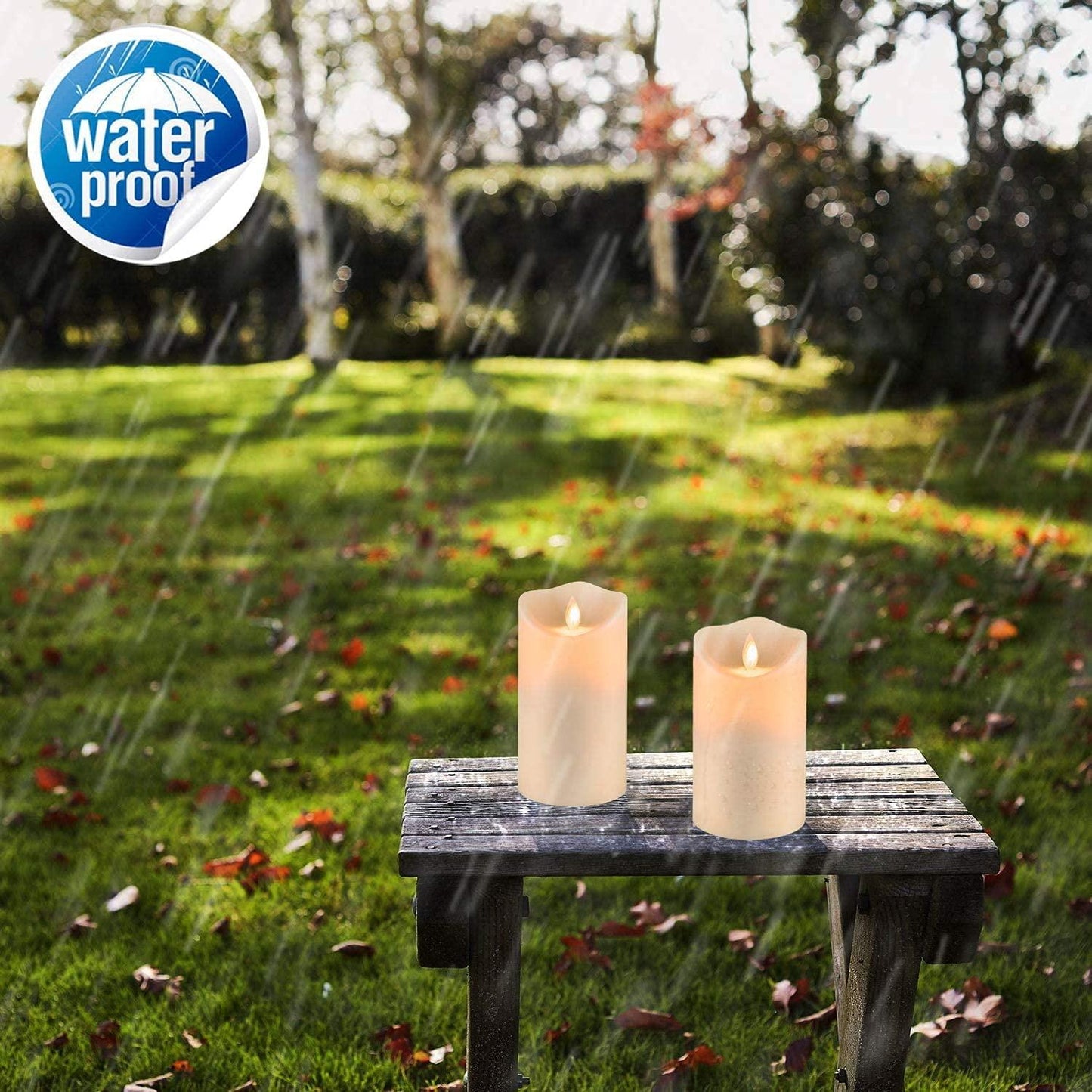 6” x 3.25” Outdoor Waterproof Flameless Candles, Flickering Moving Flame LED Candles - Lasercutwraps Shop