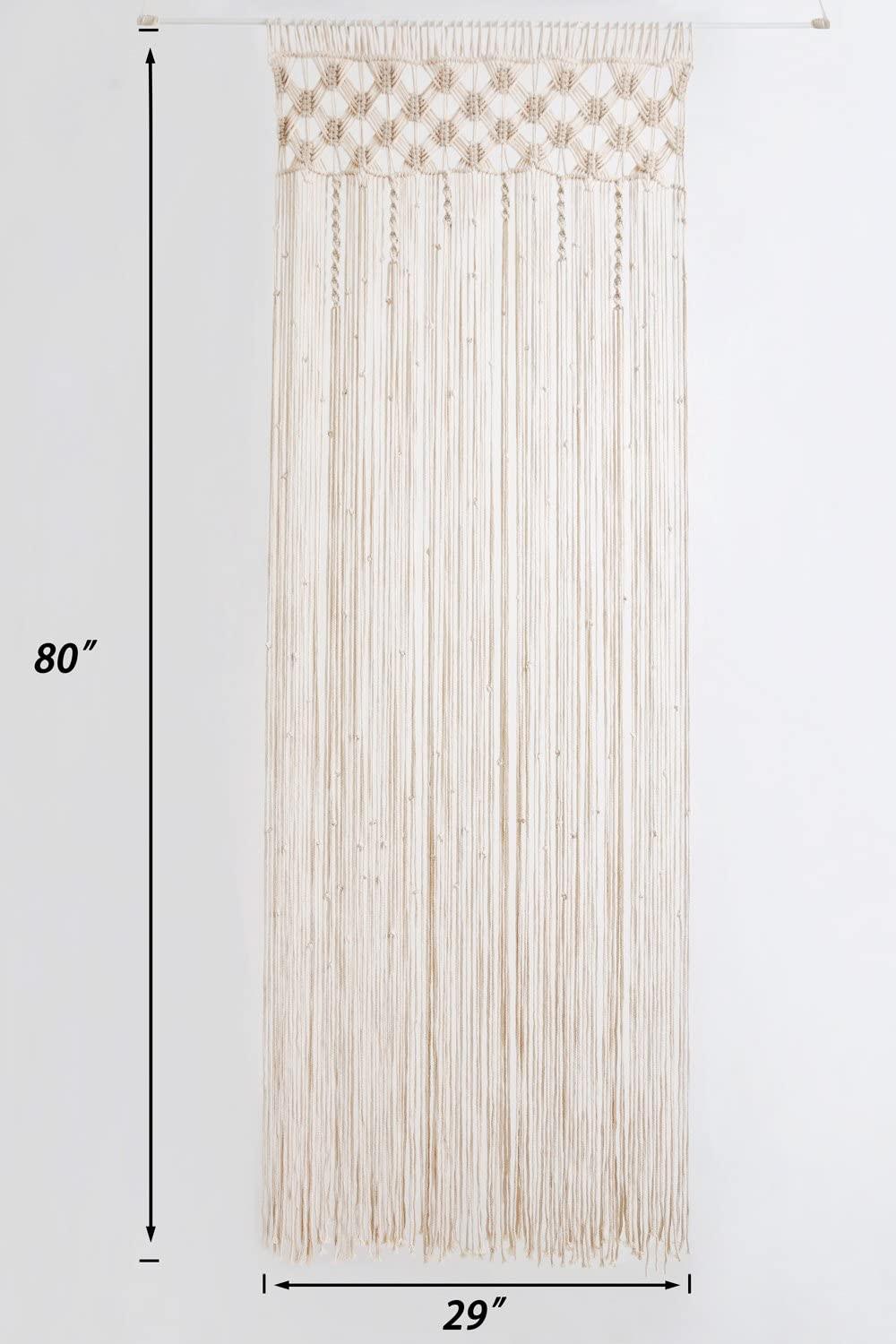 Macrame Curtain Wall Hanging, Doorway Window Curtains Decor, 29" W x 80" L - Lasercutwraps Shop