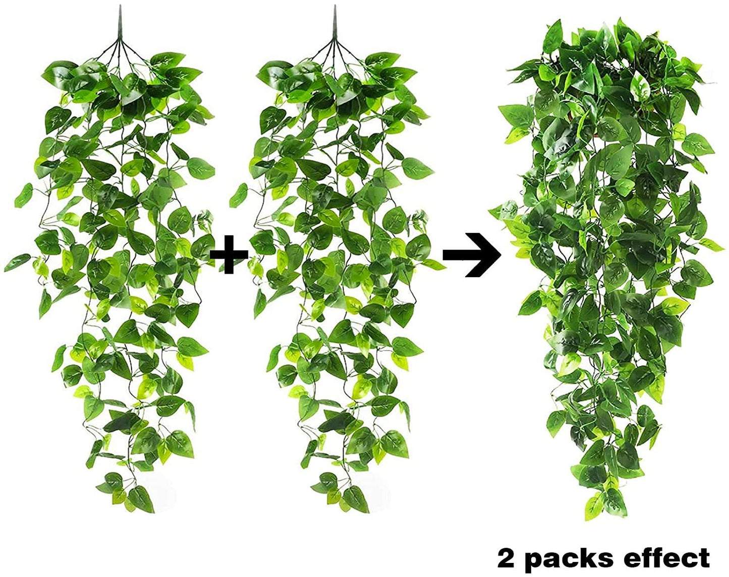 2pcs Artificial Hanging Plants 3.6ft Fake Ivy Vine Fake Ivy Leaves for Wall House Room Patio Indoor Outdoor Decor (No Baskets) - Lasercutwraps Shop