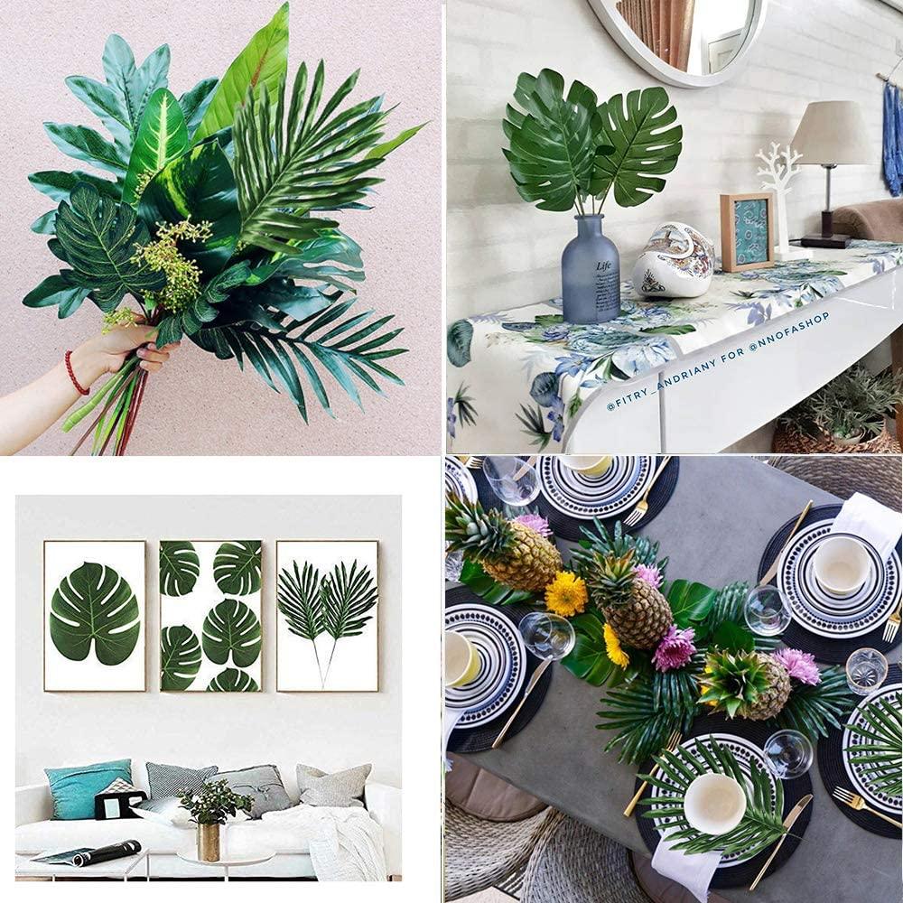 24 Pcs 2 Kinds Tropical Plant Palm Leaves Artificial Palm Leaves Faux Leaves Safari Leaves Hawaiian Luau Party Suppliers Decorations - Lasercutwraps Shop