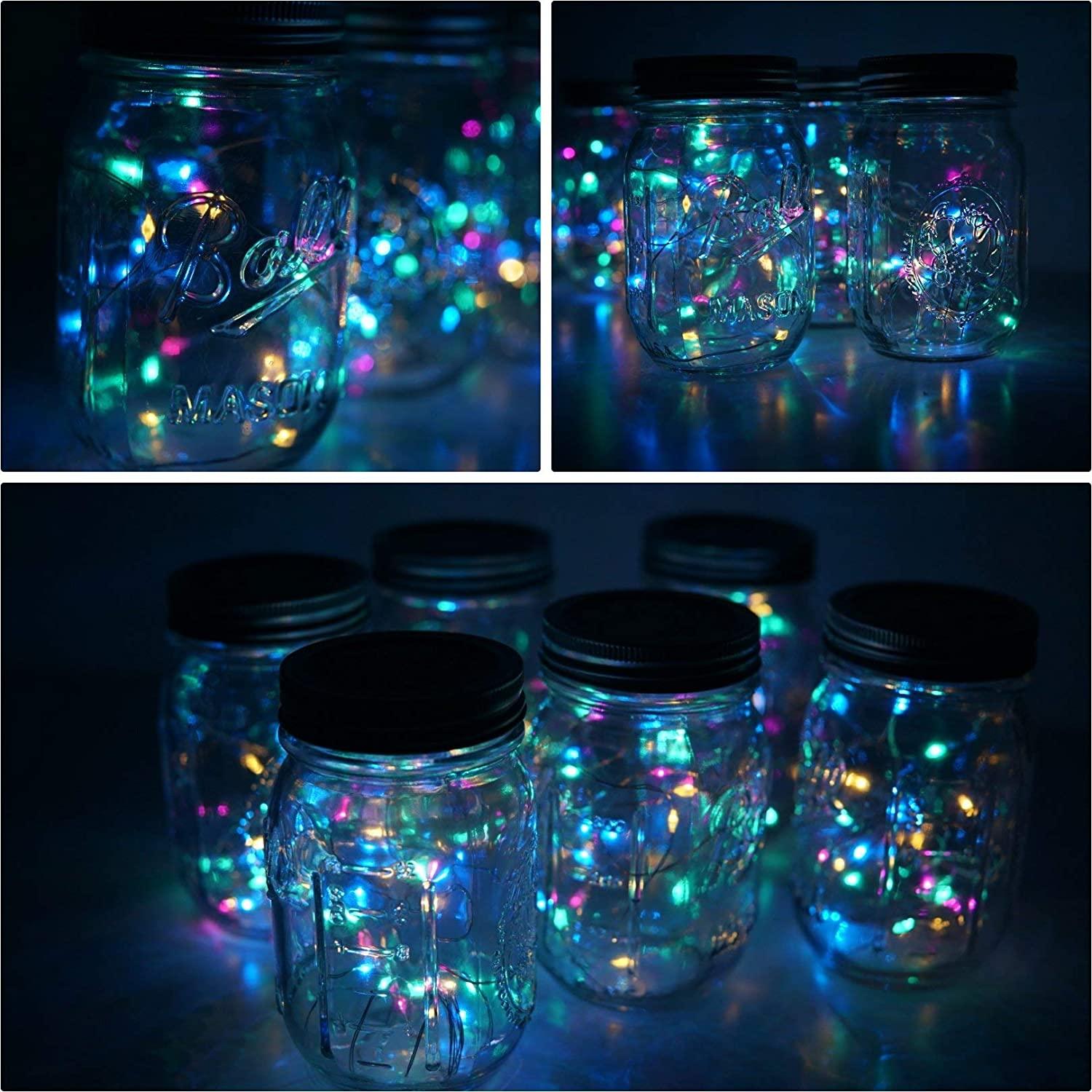 6 Pack Mason Jar Lights 20 LED Fairy String Lights for Patio Yard Garden Party Wedding Christmas Fit for Regular Mouth Jars(Jars Not Included) - Lasercutwraps Shop