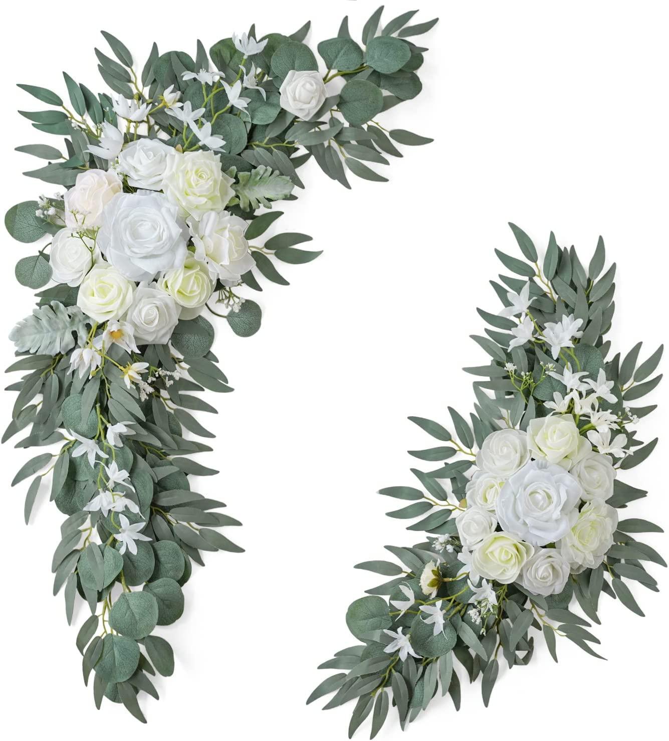 2 Packs Wedding Arch, Artificial Dusty Rose Wedding Flowers for Wedding Welcome Signs Decorations - Lasercutwraps Shop