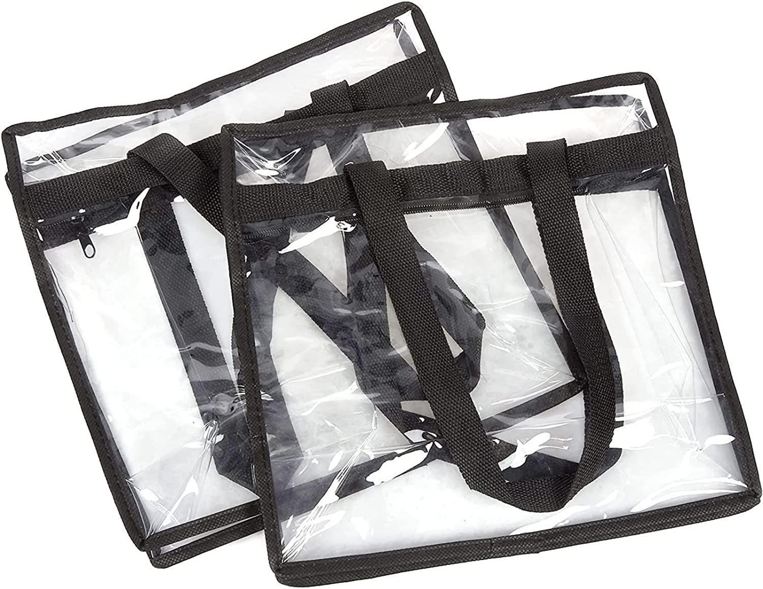 Stadium Approved Clear Plastic Tote Bags with Handles (12x12x6 In, 2 Pack) - Lasercutwraps Shop