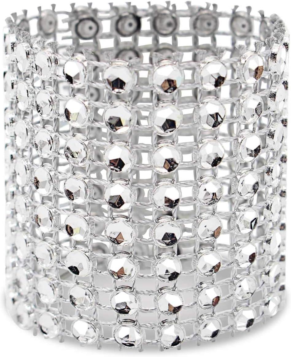 Rhinestone Napkin Rings Diamond Adornment for Place Settings, Wedding Receptions - Lasercutwraps Shop