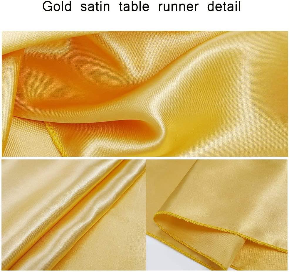 Gold Table Runners Set of 5 Satin Silky Spring Table Runner 12 x 108 inch for Wedding Party Table Decorations - Lasercutwraps Shop