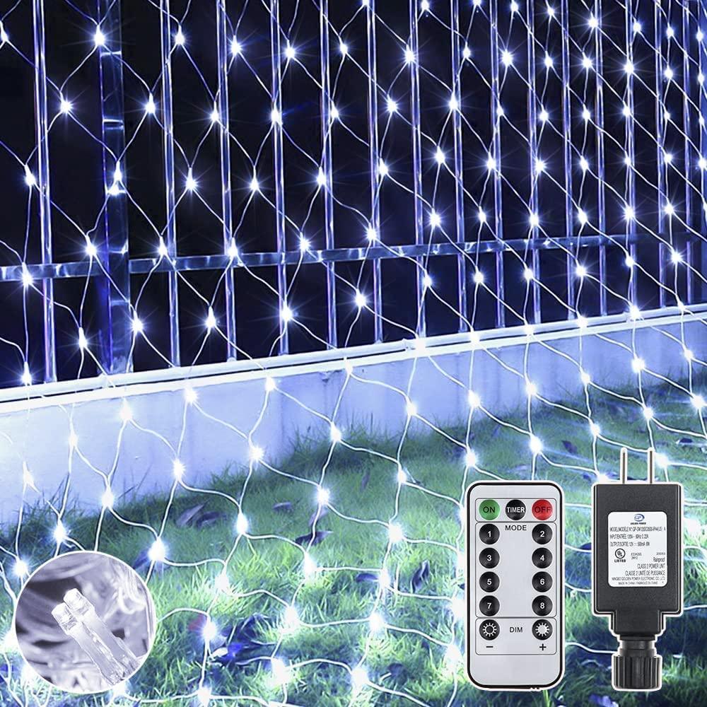 Christmas Net Lights 200 LED 9.8x6.6ft Outdoor Mesh Lights Connectable Waterproof 8 Modes&Timer Remote - Lasercutwraps Shop