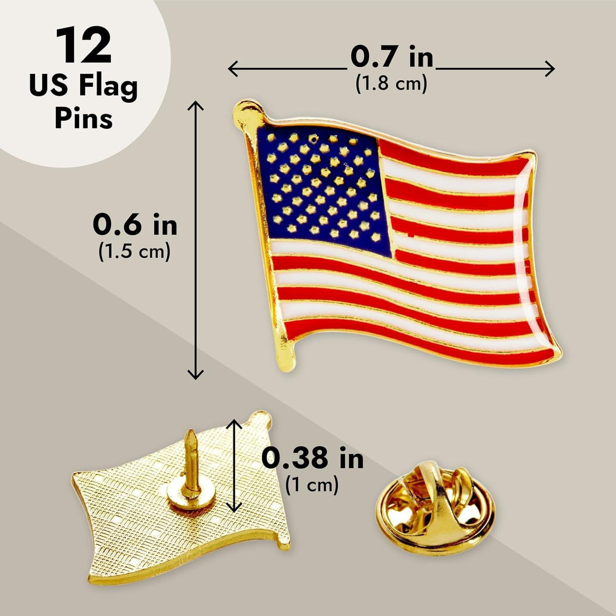 American Flag Lapel Pins (USA, Bulk, 12 Pack) Lasercutwraps Shop