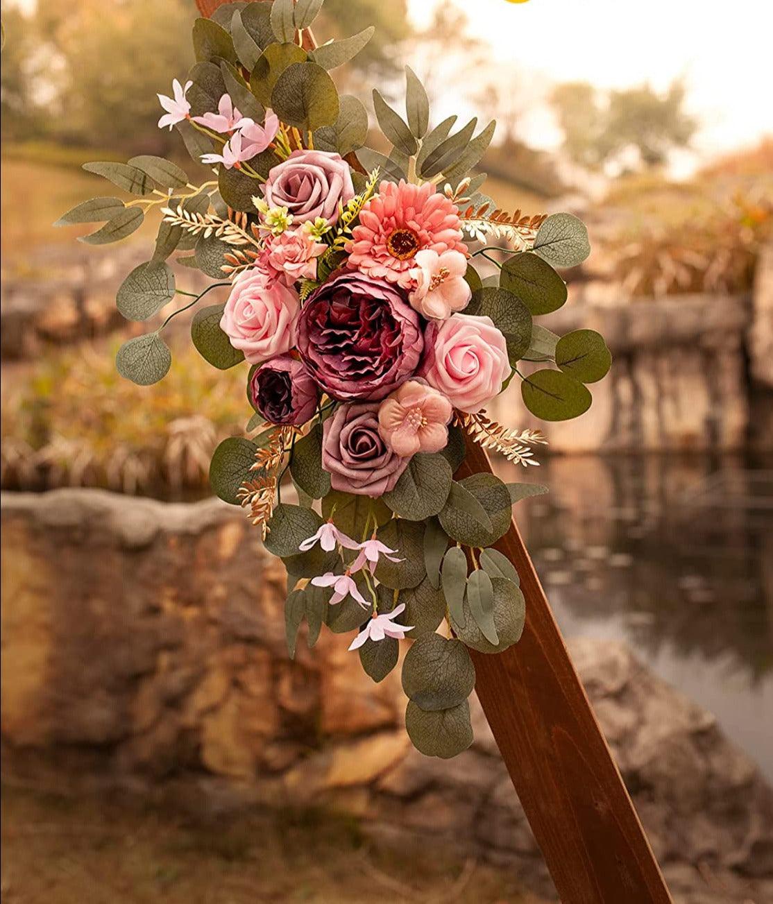 2pcs Wedding Arch Flowers, Artificial Flowers for Decoration, Large Flower Swag for Wedding Ceremony - Lasercutwraps Shop
