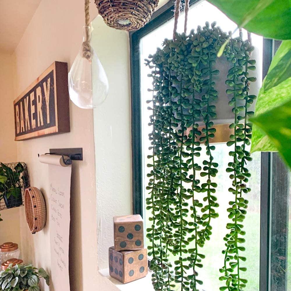 wall hanging artificial succulents 4pcs Artificial Succulents Hanging Plants Fake String of Pearls for Wa – Lasercutwraps Shop