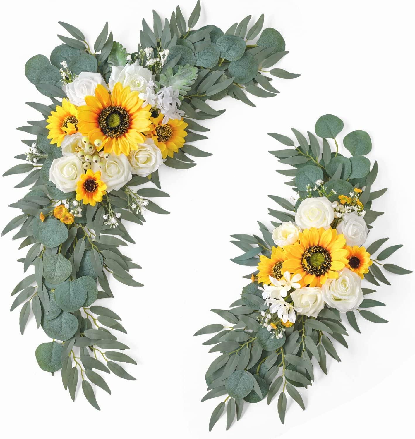 2 Packs Wedding Arch, Artificial Dusty Rose Wedding Flowers for Wedding Welcome Signs Decorations - Lasercutwraps Shop
