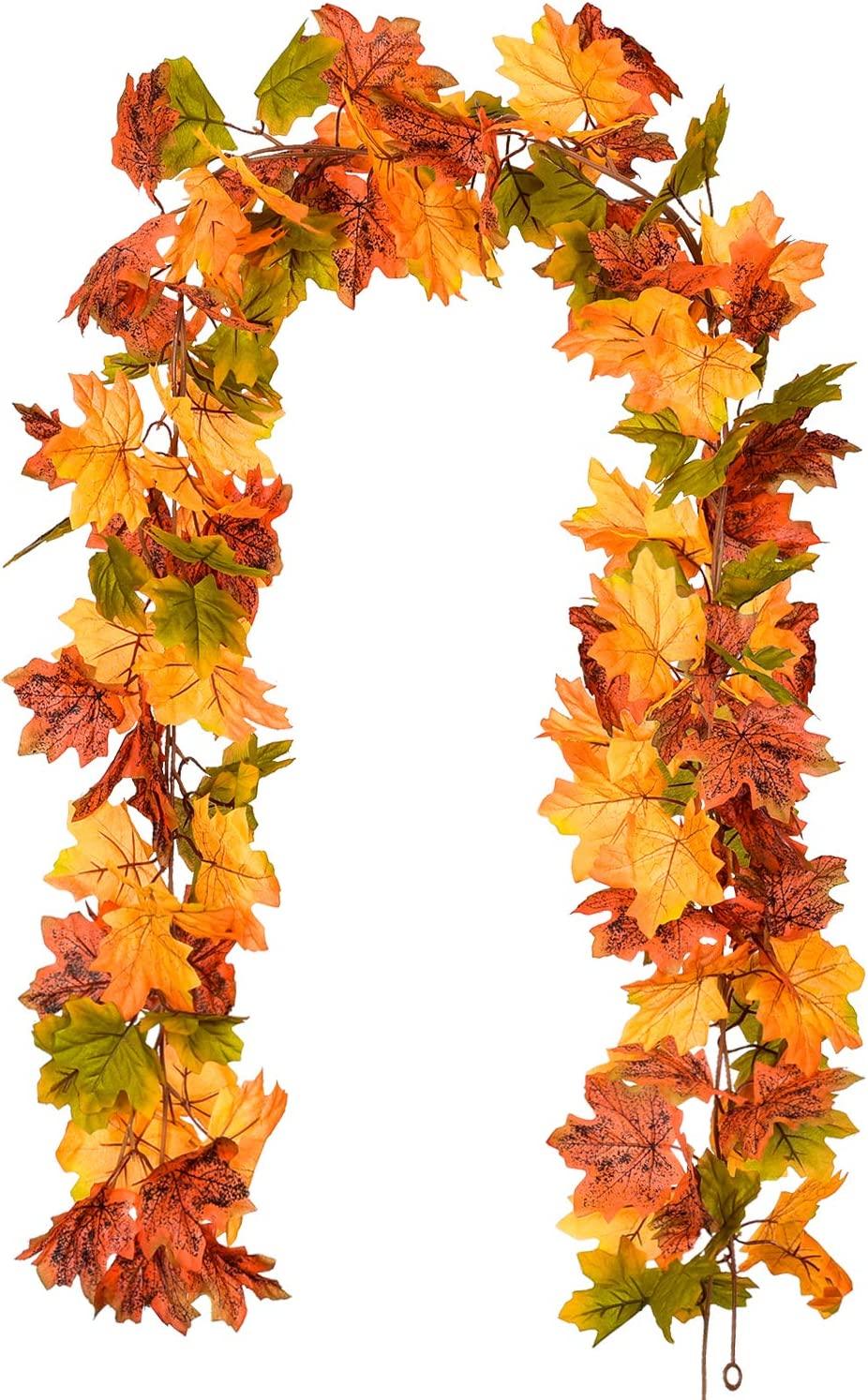 2 Pcs Fall Garland Maple Leaf, 5.9Ft/Piece 7 Colors Hanging Vine Garland Artificial Autumn Foliage Garland Thanksgiving Decor - Lasercutwraps Shop