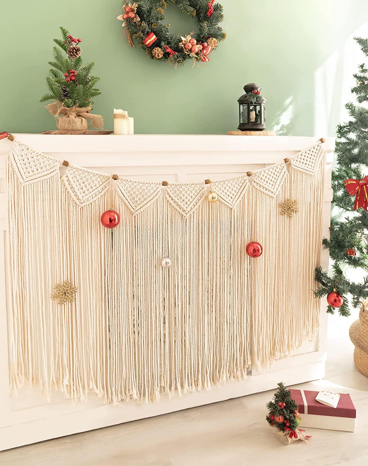 Large Macrame Wall Hanging Boho Tapestry Curtain Fringe Woven Bohemian Above Bed Wall Decor - Lasercutwraps Shop