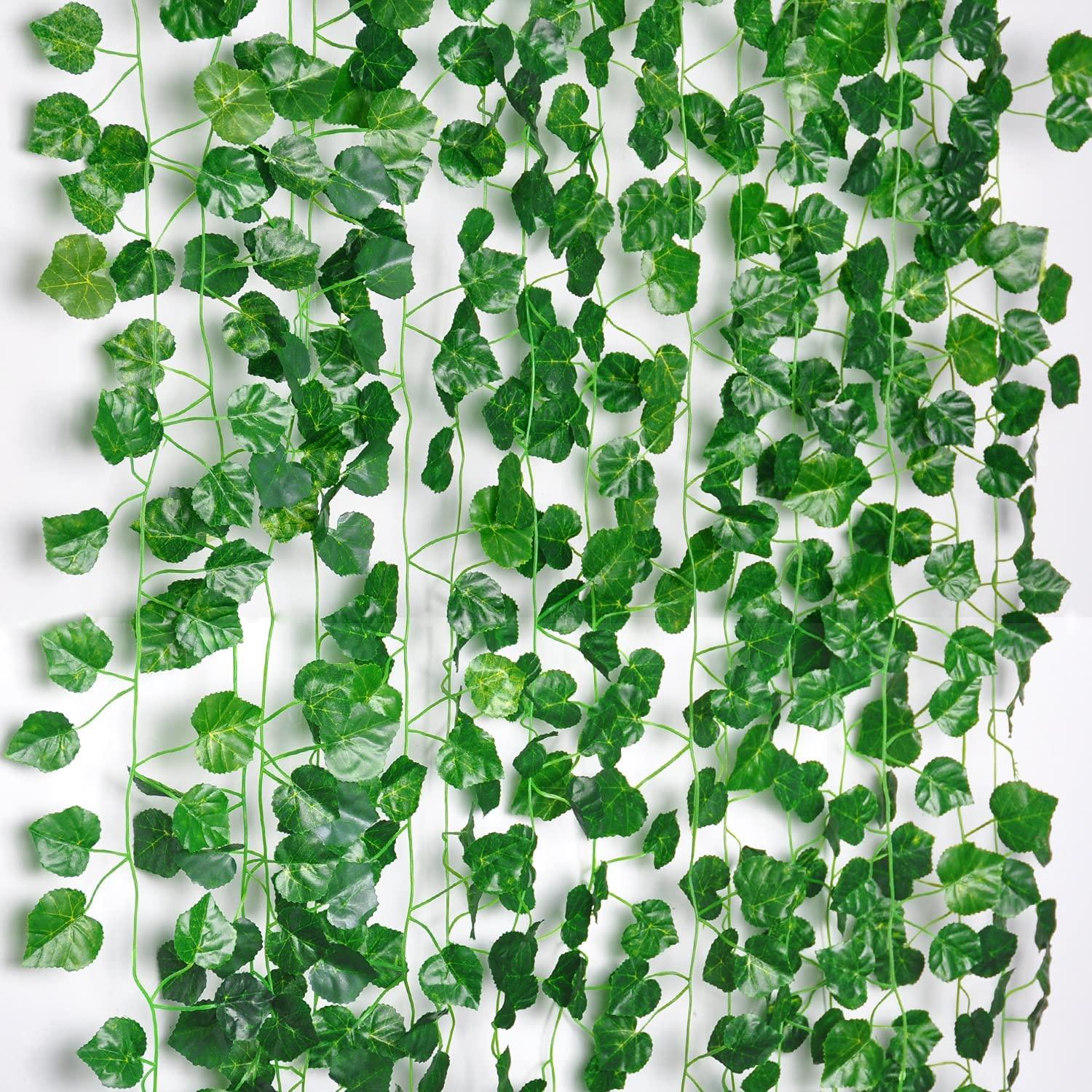 84 Ft 12 Strands Fake Ivy Leaves Artificial Ivy Garland Greenery