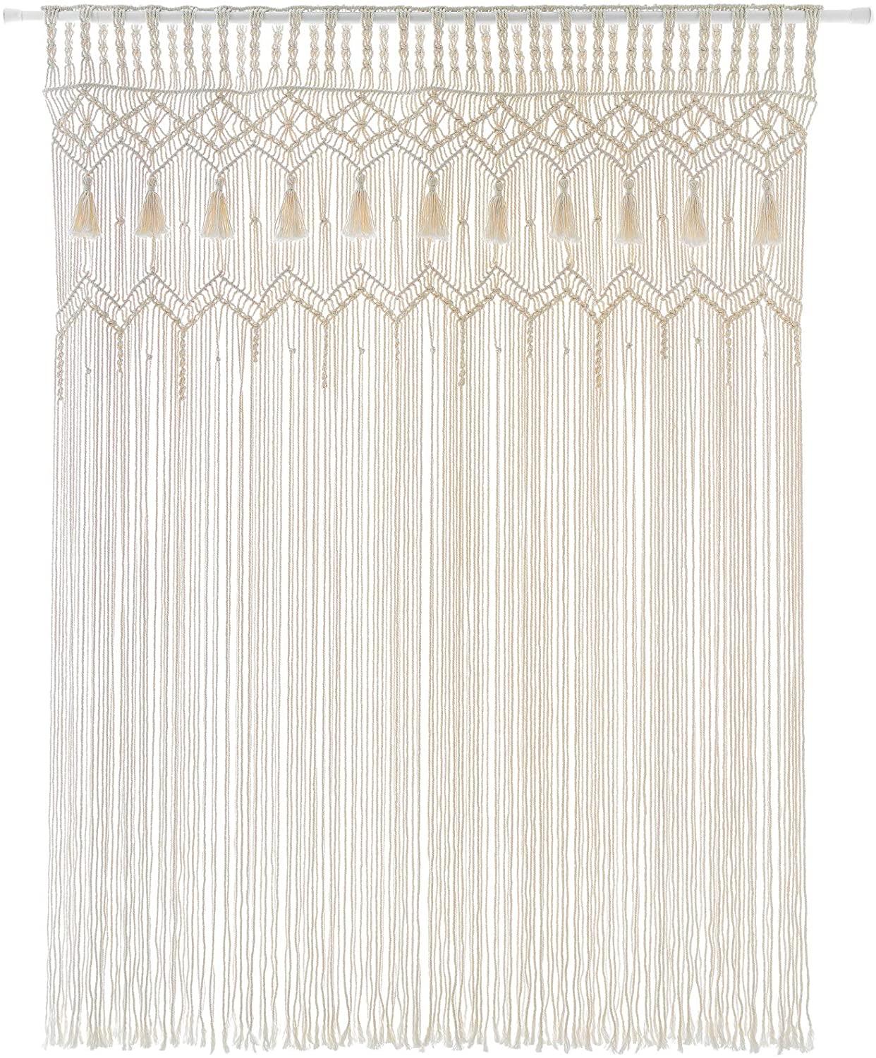 Macrame Curtain Large Boho Woven Wall Hanging Window Curtains - Lasercutwraps Shop
