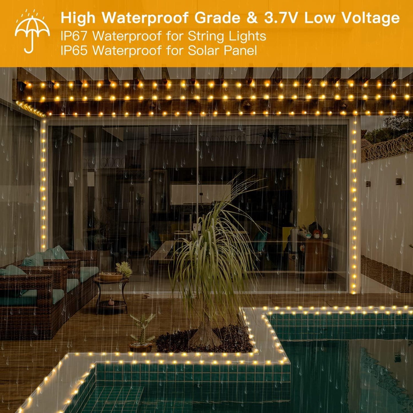 Solar String Lights Outdoor 240LED 80FT 8Modes IP67 Waterproof, Solar Fairy Lights with Timer Memory for Patio Christmas Garden - Lasercutwraps Shop