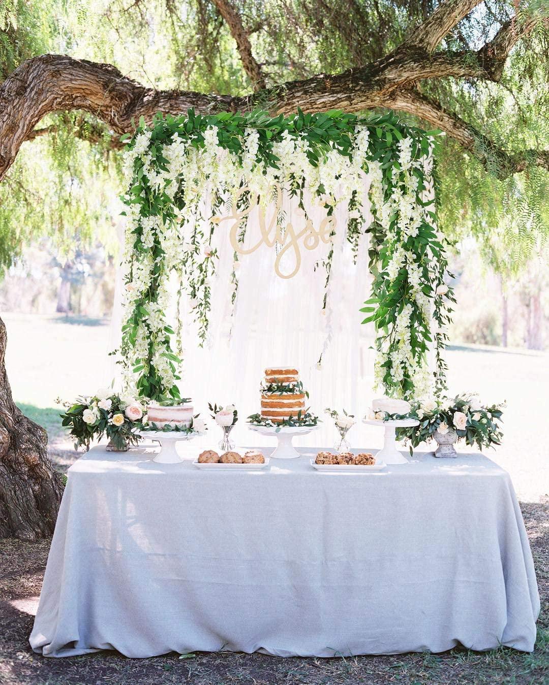 2Pcs 6Ft/Piece Artificial Flowers Wisteria Garland Artificial Wisteria Vine Hanging Flower Greenery Garland for Home Garden Outdoor Wedding - Lasercutwraps Shop