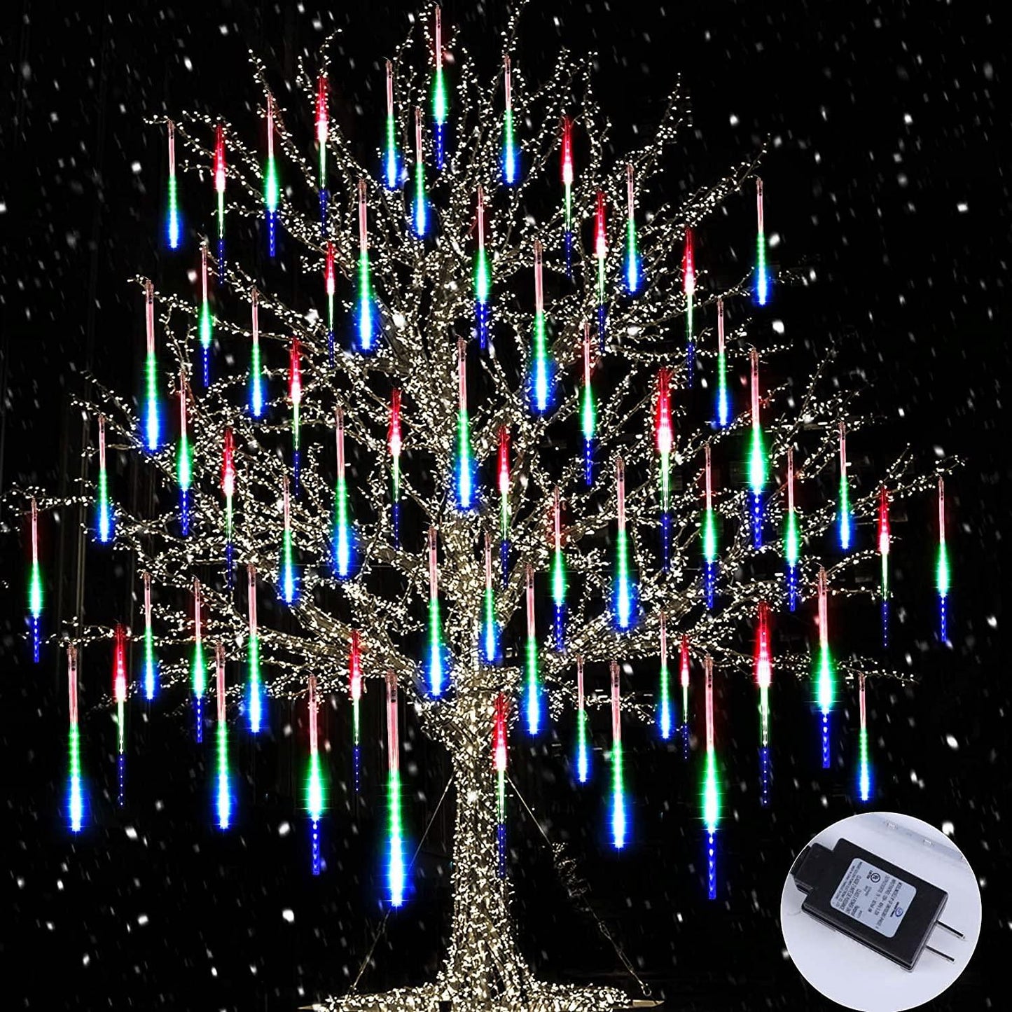 LED Snowfall Lights, Waterproof Meteor Christmas Lights, Hanging Falling Rain Lights - Lasercutwraps Shop