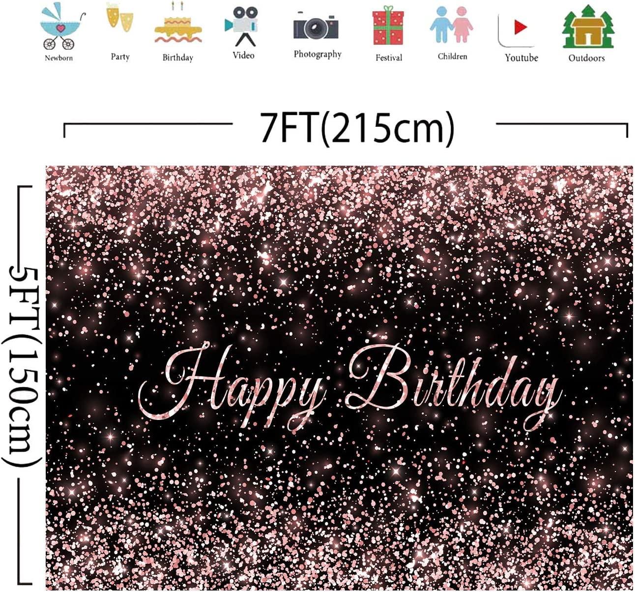 Birthday Backdrop Pink and Black Shiny Gold dot Glamour Sparkle Sweet Photography Background - Lasercutwraps Shop