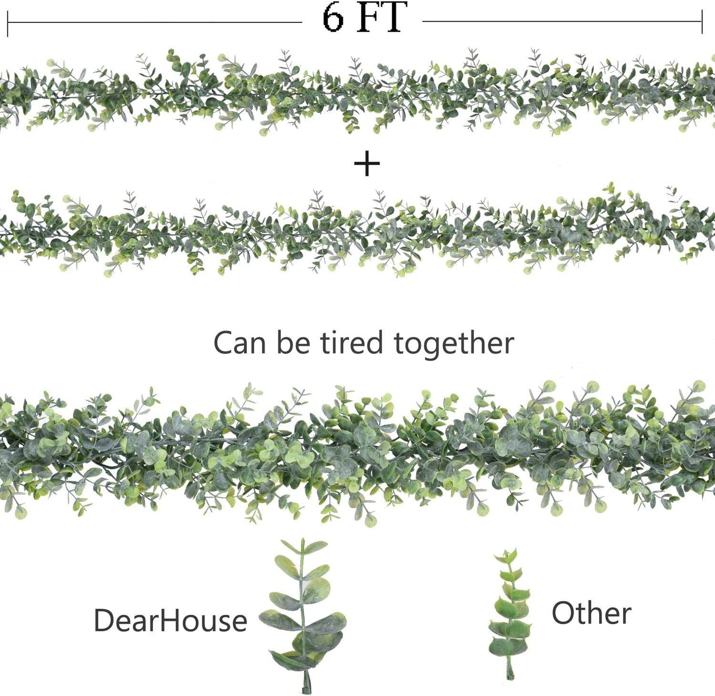 Faux Eucalyptus Garland Plant, 2 Pack Artificial Vines Hanging Eucalyptus Leaves Greenery Garland for Wedding Backdrop Arch Wall Decor - Lasercutwraps Shop