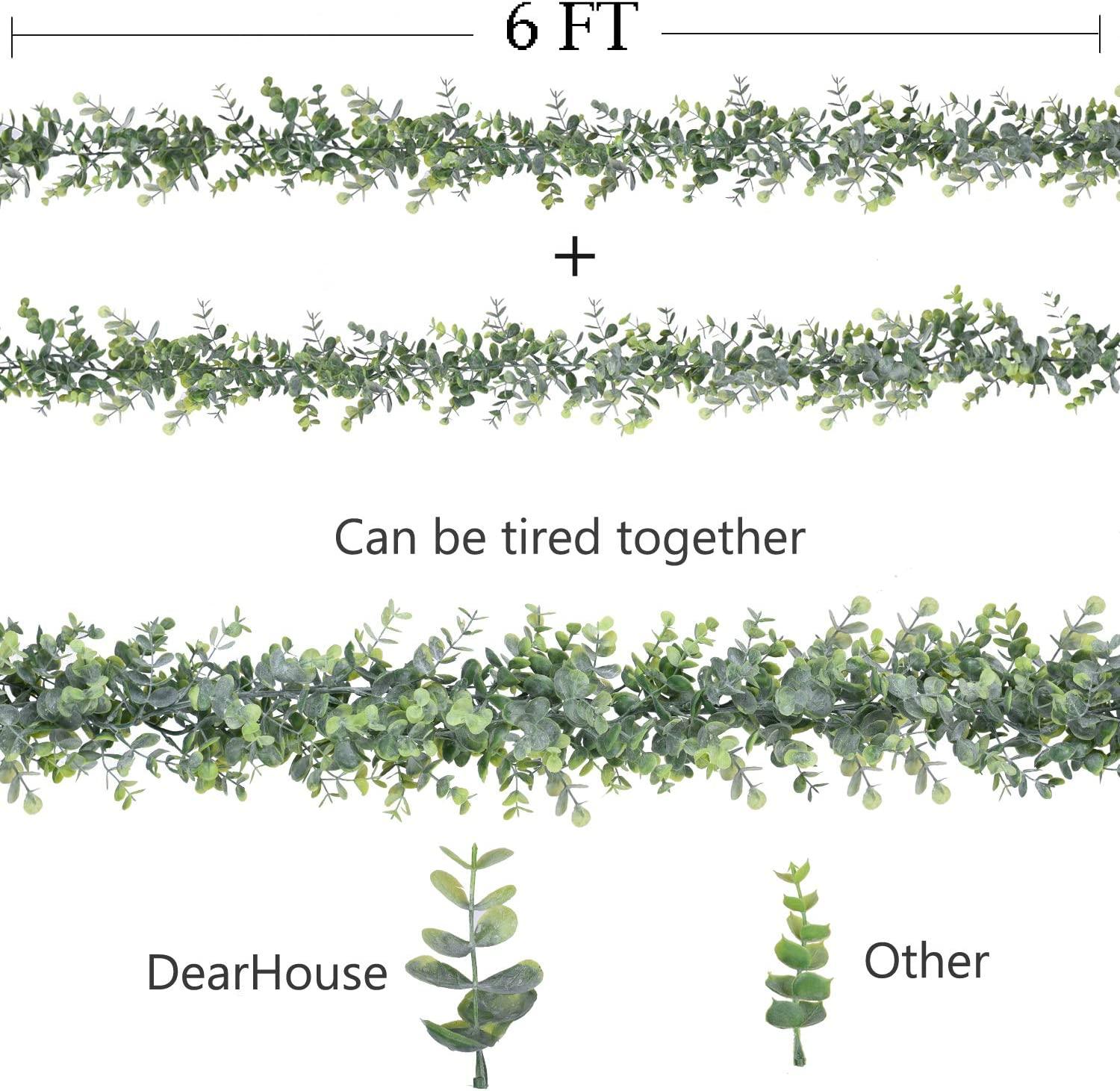 Faux Eucalyptus Garland Plant, 2 Pack Artificial Vines Hanging Eucalyptus Leaves Greenery Garland for Wedding Backdrop Arch Wall Decor - Lasercutwraps Shop