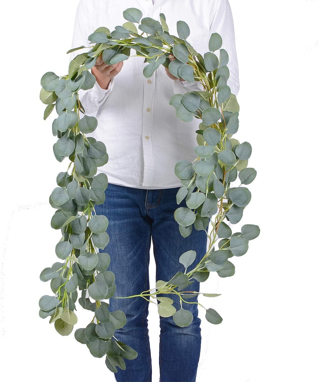 Artificial Eucalyptus Garland Faux Silk Eucalyptus Leaves Vines Handmade Garland Greenery Wedding Backdrop Arch Wall Decor - Lasercutwraps Shop