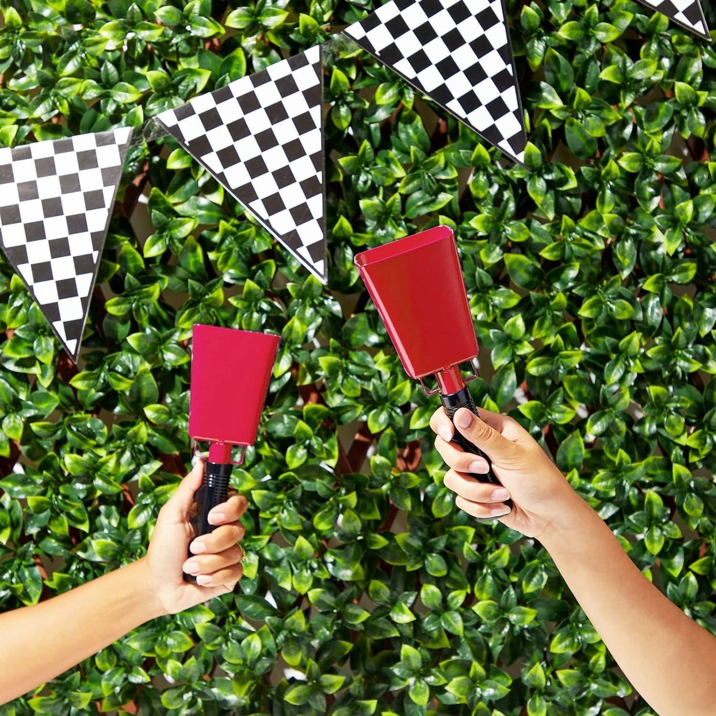 2 Pack Large Red Metal Cowbells for Football Games, 9 Inch Hand Percussion Noise Makers with Handles for Sporting Events, Graduations, Stadiums - Lasercutwraps Shop