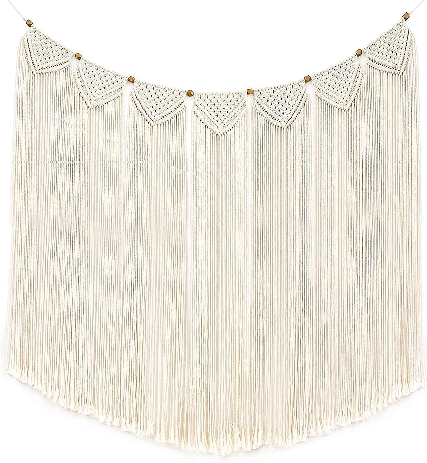 Large Macrame Wall Hanging Boho Tapestry Curtain Fringe Woven Bohemian Above Bed Wall Decor - Lasercutwraps Shop