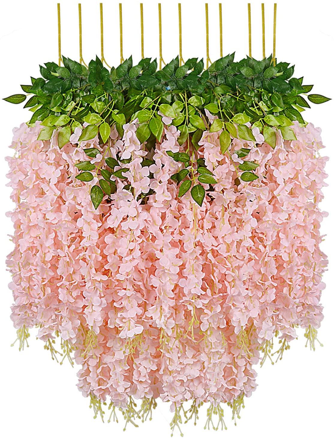Artificial Wisteria Vine Hanging Garland Silk Long Hanging Bush Flowers String Wedding Birthday Home Party Decorations - Lasercutwraps Shop
