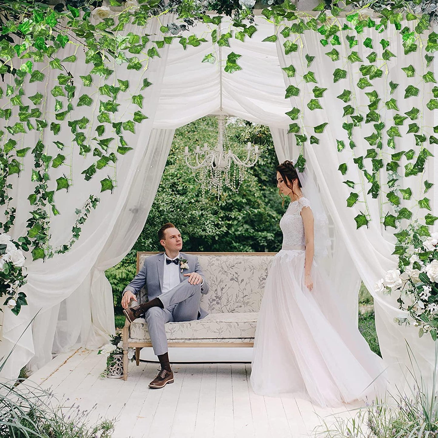 24pcs Fake Vines Fake Ivy Leaves Artificial Ivy, Ivy Garland Greenery Vines for Bedroom Decor - Lasercutwraps Shop