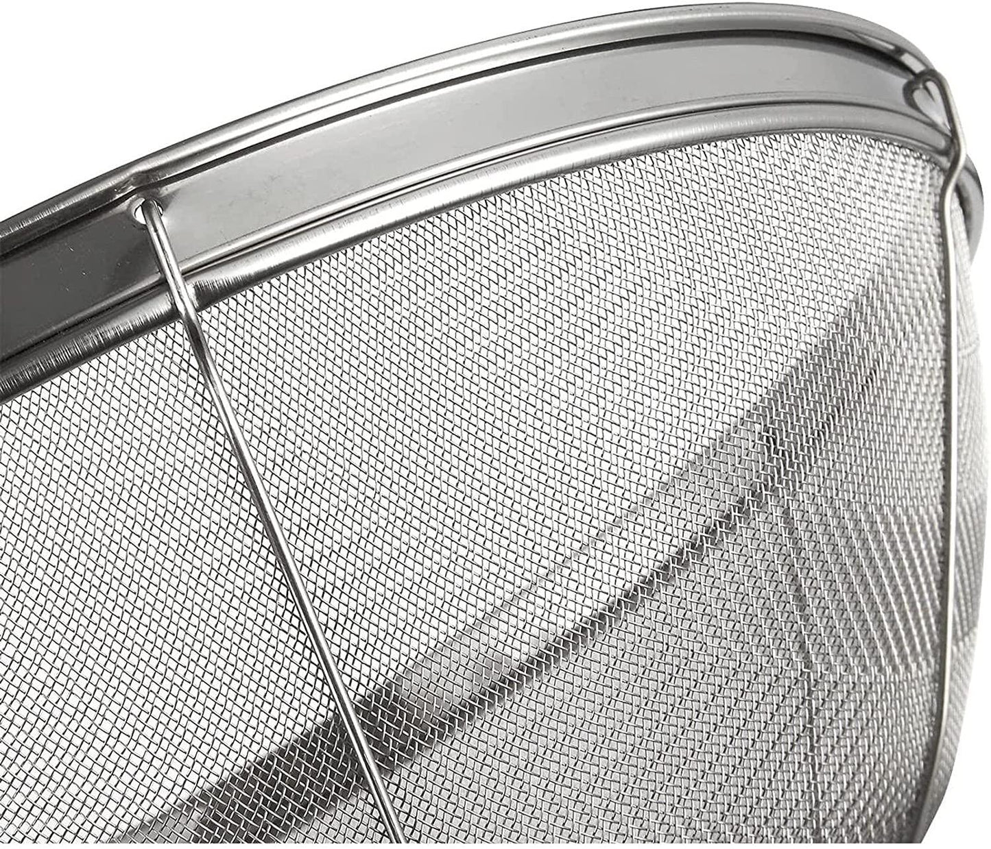 Stainless Steel Fine Mesh Strainer, Large Metal Colander for Rice, Quinoa, Yogurt (10.25 x 4 Inches) - Lasercutwraps Shop