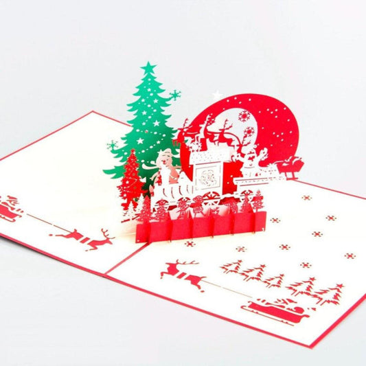 Christmas Eve Handmade 3D Pop-Up Card - Lasercutwraps Shop