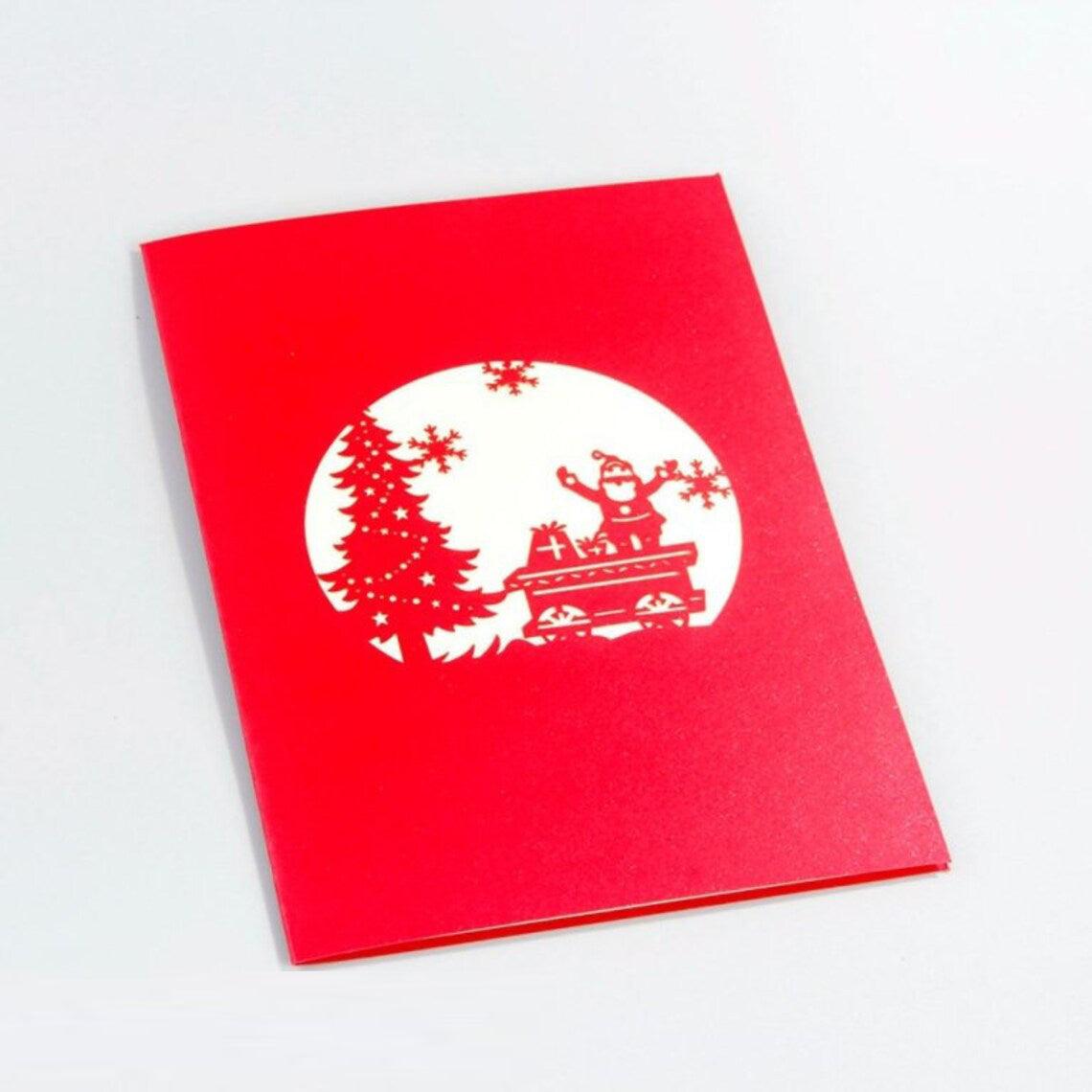 Christmas Eve Handmade 3D Pop-Up Card - Lasercutwraps Shop