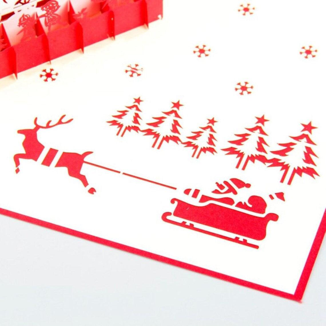 Christmas Eve Handmade 3D Pop-Up Card - Lasercutwraps Shop