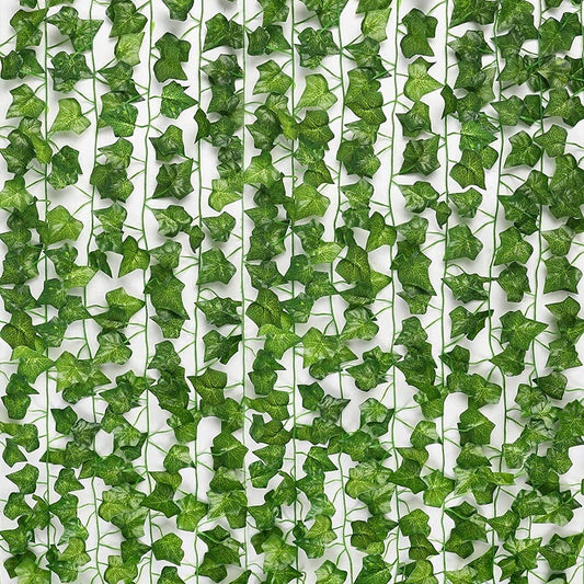 24pcs 158 Feet Fake Ivy Leaves Fake Vines Artificial Ivy, Silk Ivy Garland Greenery Artificial Hanging Plants for Wedding Wall Decor, Party Room Decor - Lasercutwraps Shop