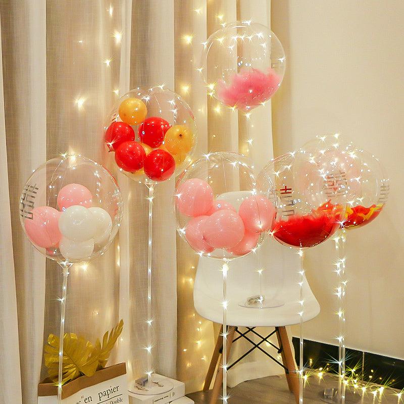 70cm Wedding Birthday Party Big Latex Stuffing Clear Balloons Foil Balloons Holder Sticks - Lasercutwraps Shop