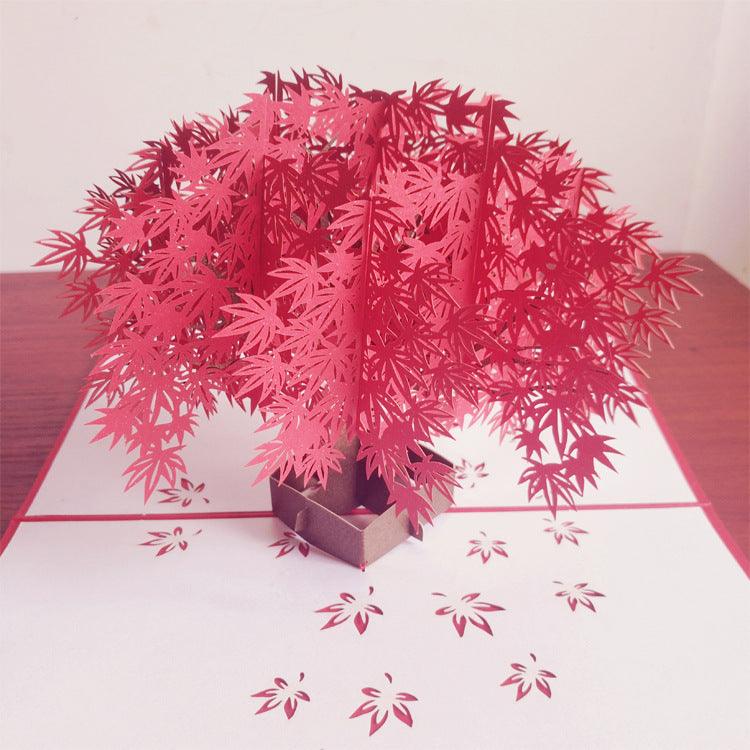Japanese Maple Pop Up Card - 3D Card, Mother’s Day Pop Up Card, Fall Greeting Card, Card for Mom, Card for Wife, Anniversary Pop Up Cards - Lasercutwraps Shop