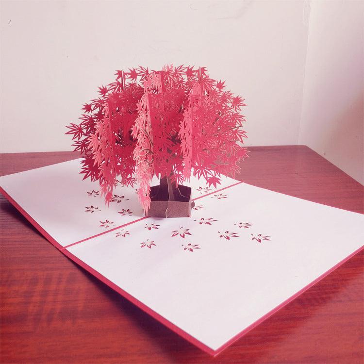 Japanese Maple Pop Up Card - 3D Card, Mother’s Day Pop Up Card, Fall Greeting Card, Card for Mom, Card for Wife, Anniversary Pop Up Cards - Lasercutwraps Shop
