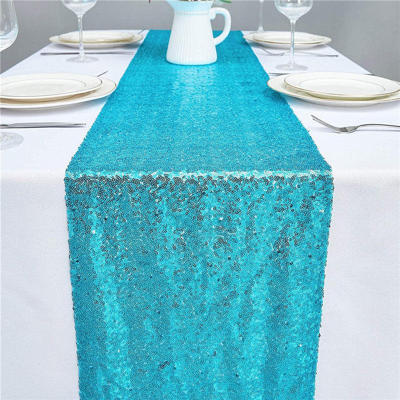 12x72 Inch Sequin Table Runner Glitter Table Runner for Party, Wedding, Bridal Baby Shower, Event Decorations - Lasercutwraps Shop