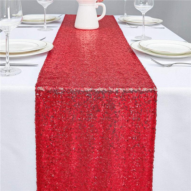 12x72 Inch Sequin Table Runner Glitter Table Runner for Party, Wedding, Bridal Baby Shower, Event Decorations - Lasercutwraps Shop