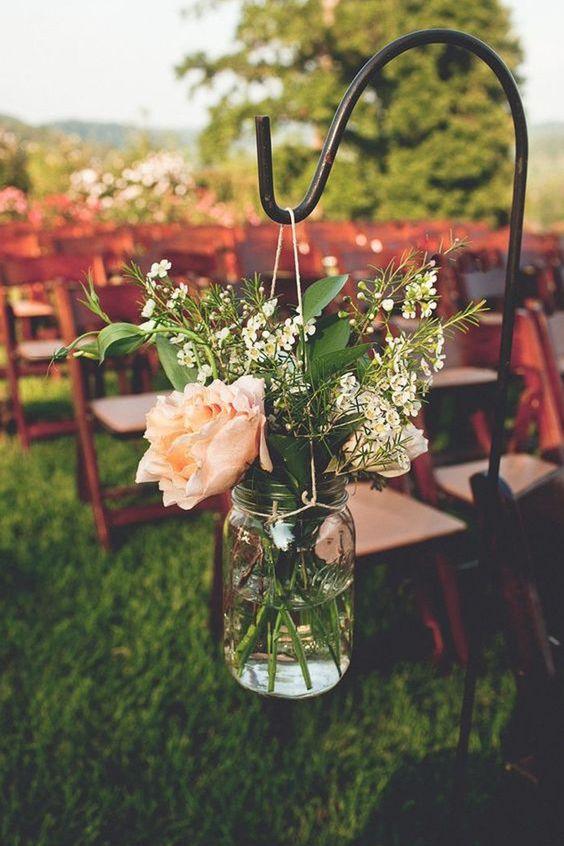 3 Pint Painted Mason Jars, Painted Mason Jars, Shabby Chic Mason Jars for Wedding Centerpieces and Wedding Aisle Decorations - Lasercutwraps Shop