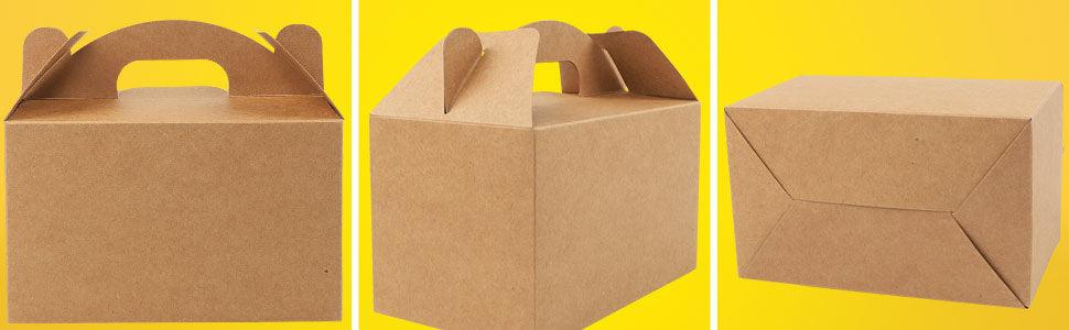 36 Pack Brown Goodies Boxes Dessert/ Treat/ Gable/ Kraft Party Favor Boxes for Keeping Candy, Popcorn - Lasercutwraps Shop