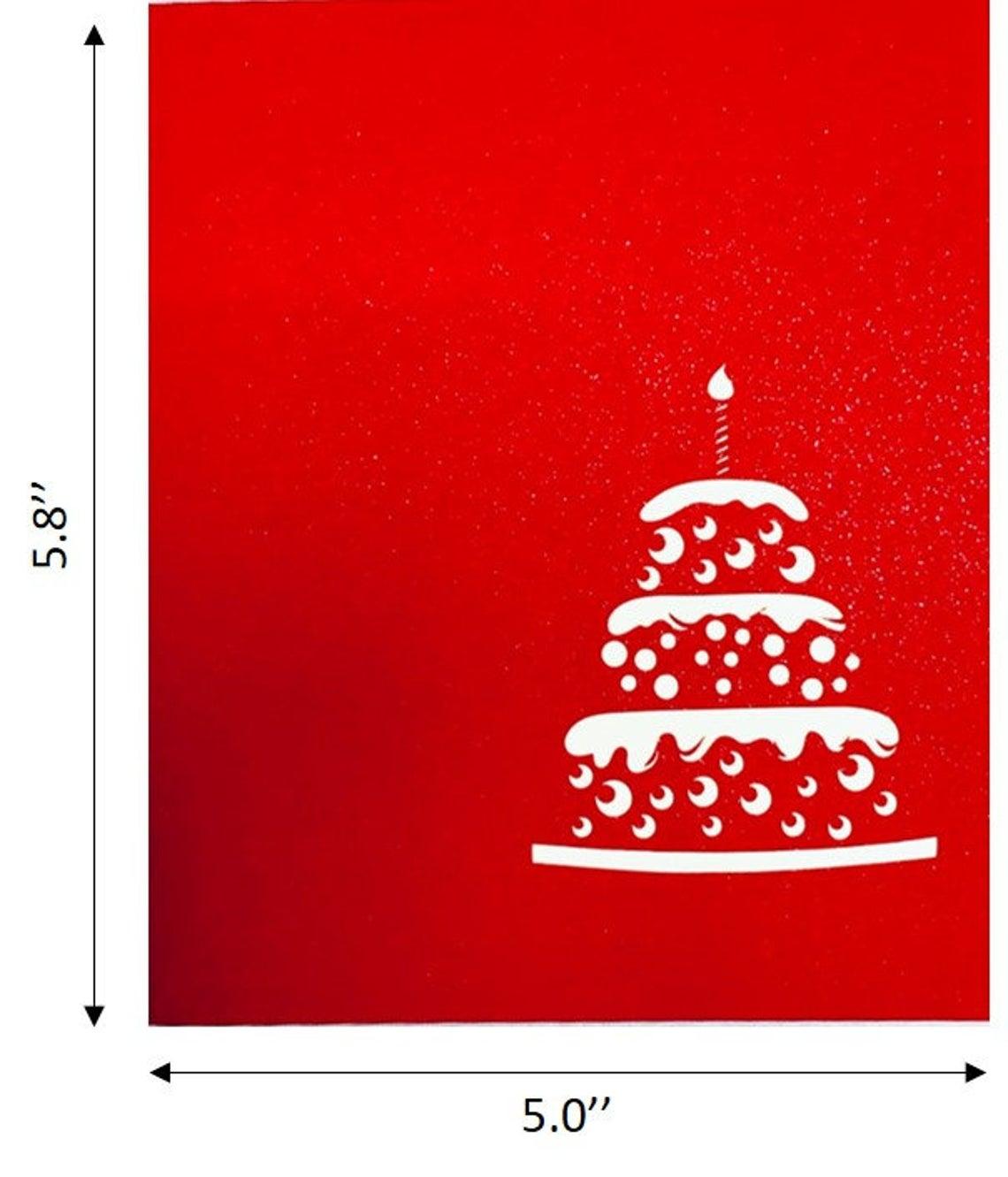 Handmade 3D Pop Up Candle Cake Happy Birthday Greeting Card with Envelope for Gift & Decoration - Lasercutwraps Shop
