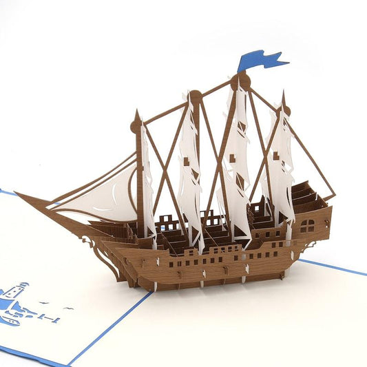 Set Sail Greeting Pop Up Card For All Occasions, Happy Birthday Card, Fathers Day Card, Retirement Card, Anniversary Card - Lasercutwraps Shop