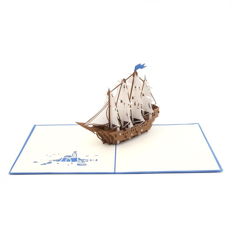 Set Sail Greeting Pop Up Card For All Occasions, Happy Birthday Card, Fathers Day Card, Retirement Card, Anniversary Card - Lasercutwraps Shop